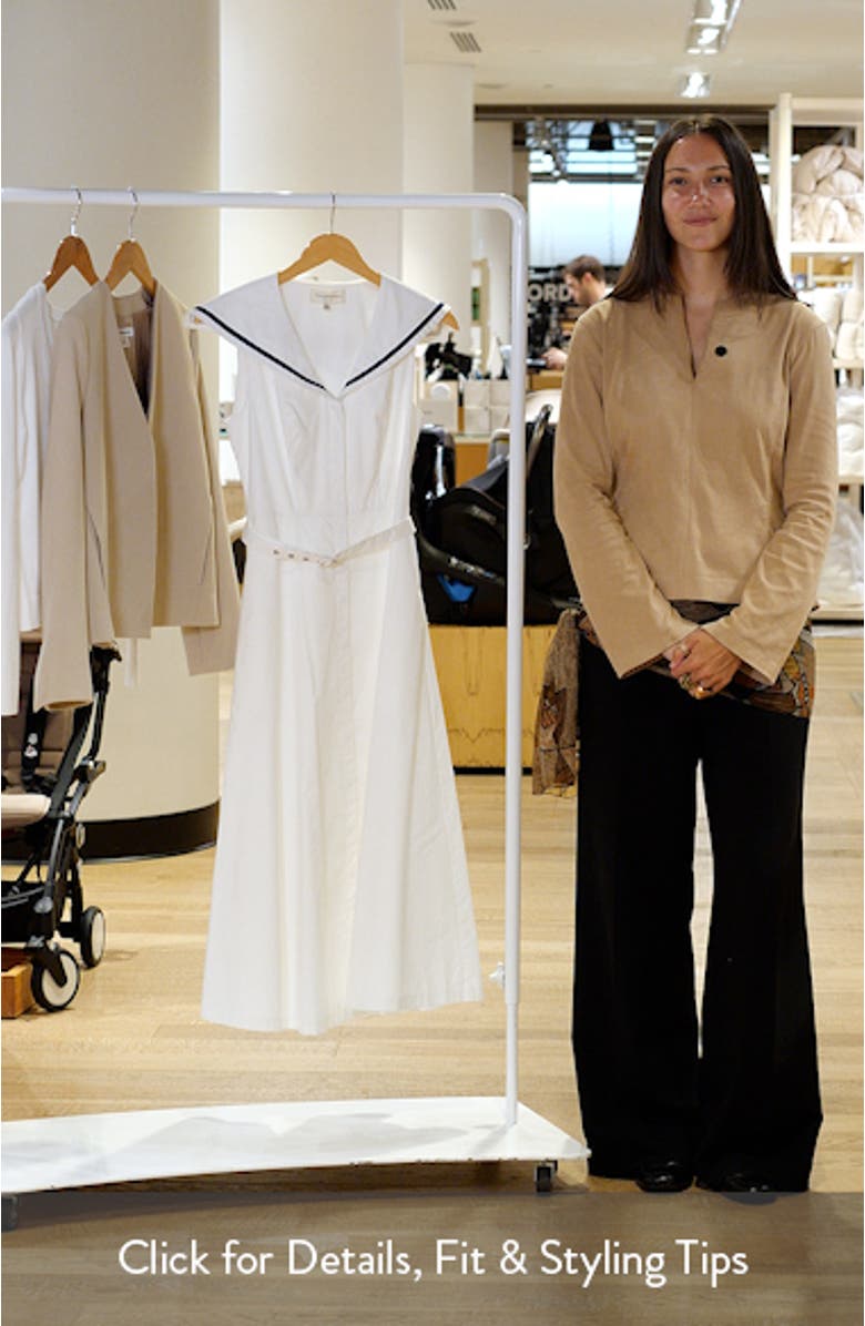 Sailor Collar Cotton Midi Dress, sales video thumbnail