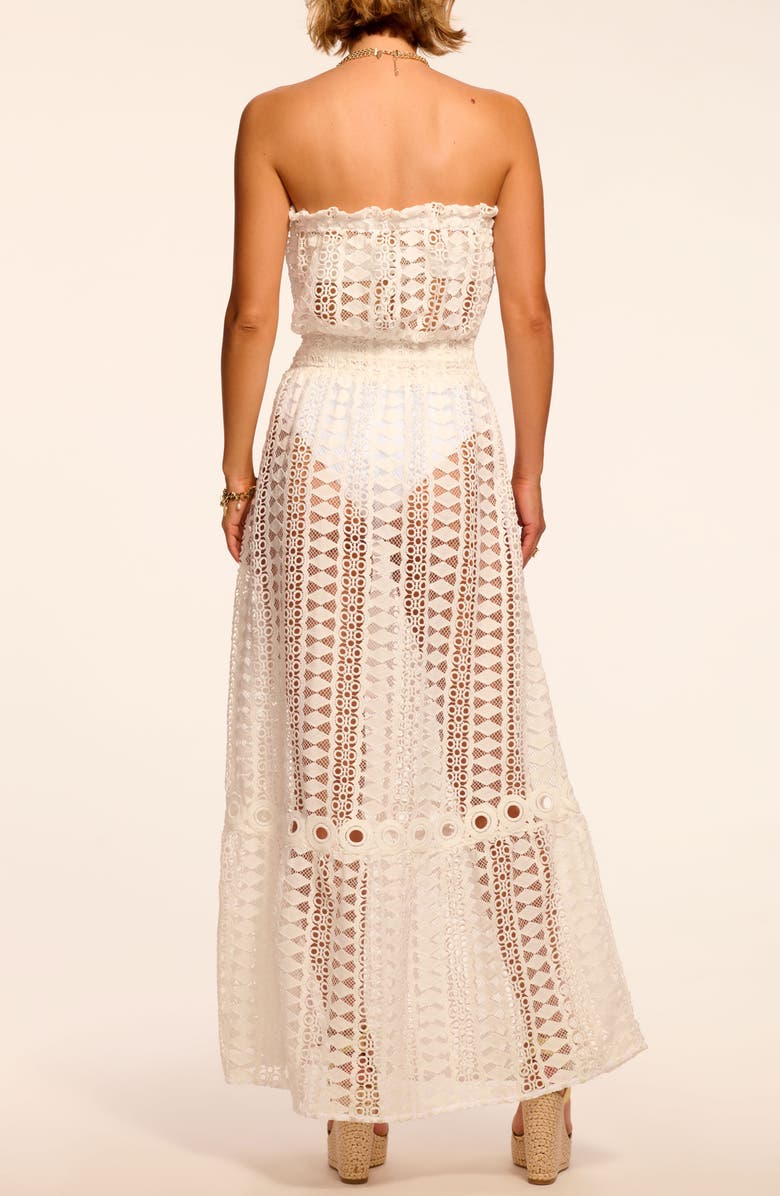 Ramy Brook Henrietta Strapless Sheer Cover-Up Dress, Alternate, color, White Cotton