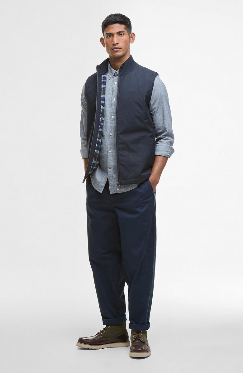 Barbour Dryburn Mixed Media Vest, Alternate, color, Navy