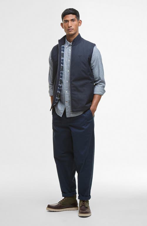 Barbour Dryburn Mixed Media Vest In Blue