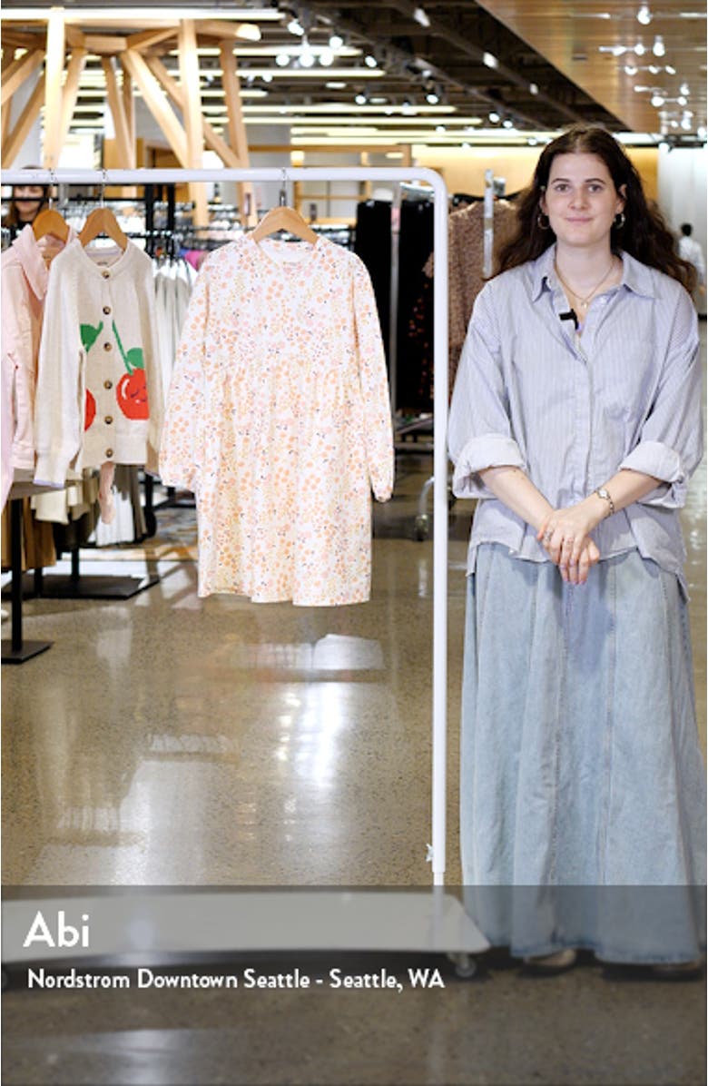 Kids' Print Long Sleeve Cotton Jersey Dress, sales video thumbnail