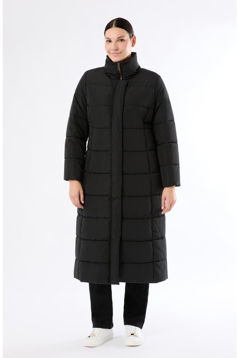 Quark Water Repellent Quilted Coat, Alternate, color, BLACK