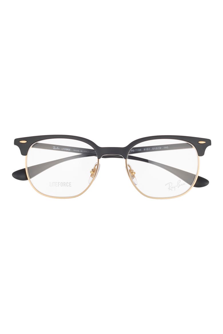 Liteforce 51mm Square Optical Glasses, Main, color, SAND BLACK