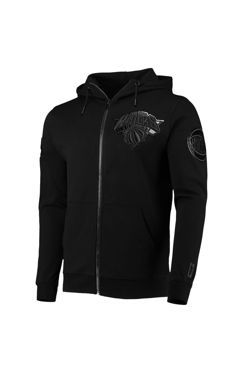 PRO STANDARD Men's Pro Standard New York Knicks Triple Black Gloss Pullover Hoodie, Alternate, color, Black