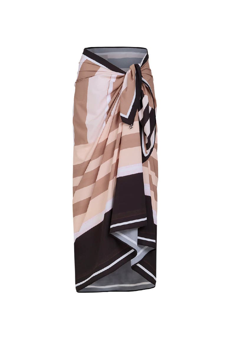 KIBYS Ancestral Lines Stripped Cotton Loretta Pareo Sarong, Alternate, color, Black Lines