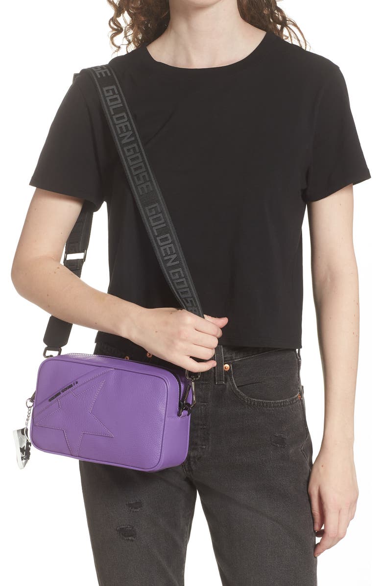 Golden Goose Star Leather Crossbody Camera Bag, Alternate, color,
