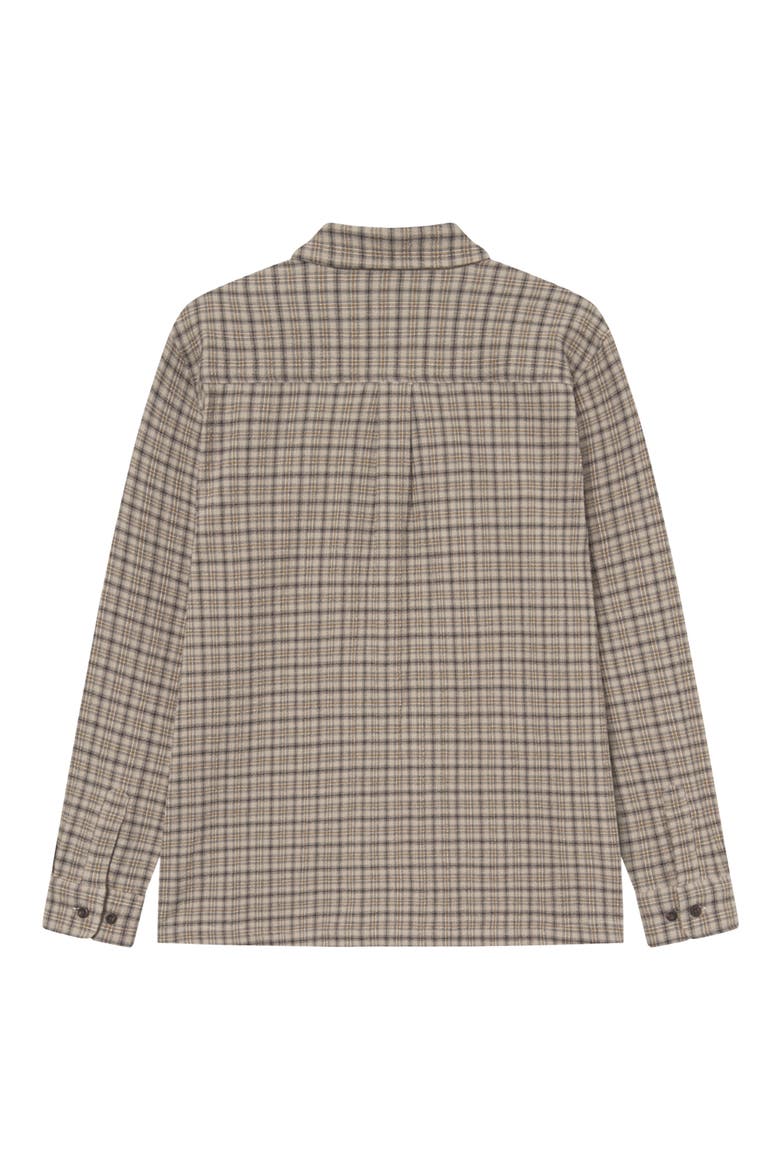 John Check Stretch Organic Cotton Blend Shirt, Alternate, color, DARK SAND