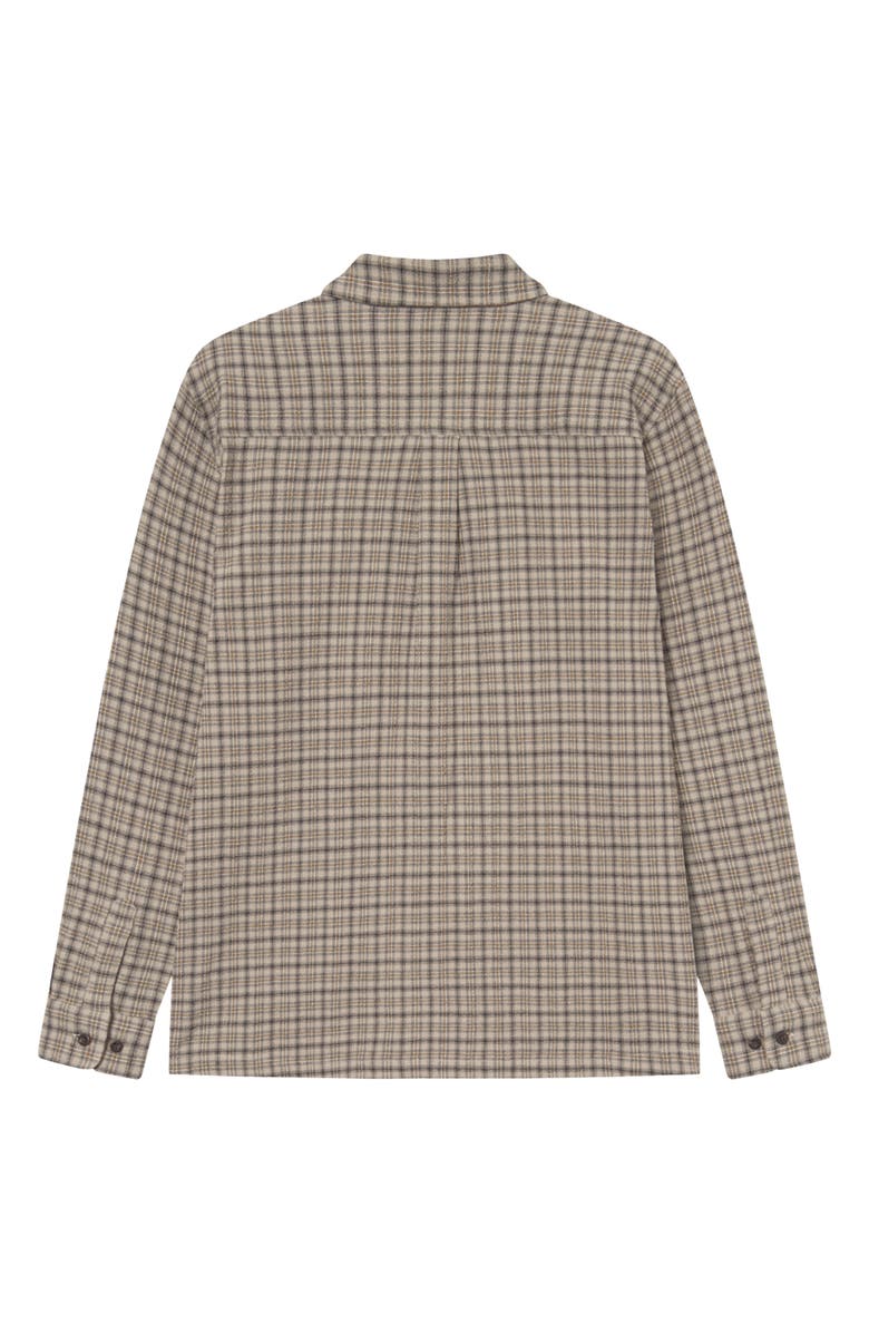 Les Deux John Check Stretch Organic Cotton Blend Shirt, Alternate, color, Dark Sand