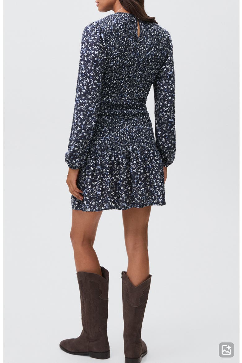 Smocked Long Sleeve Dress, Alternate, color, NAVY