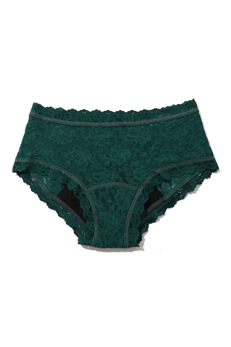 x Saalt Signature LaceÂ® Leakproof Boyshorts, Alternate, color, MOUNTAIN GREEN