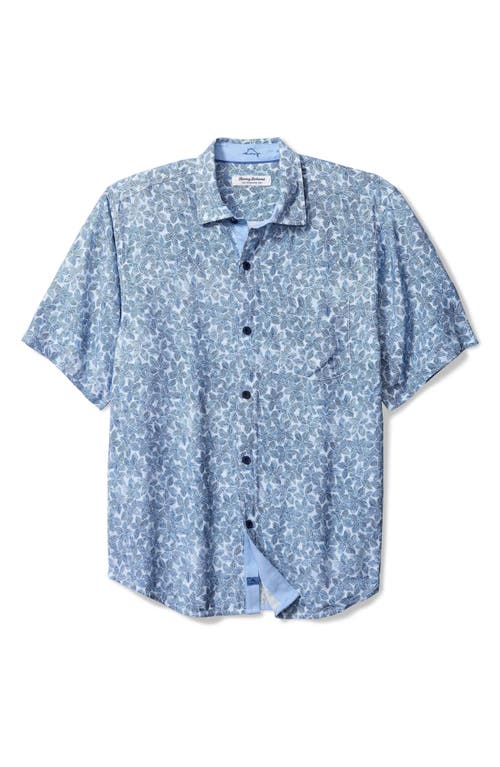 Tommy Bahama Veracruz Cay Sand Dollar Short Sleeve Button-up Shirt In Cloud Nine Blue