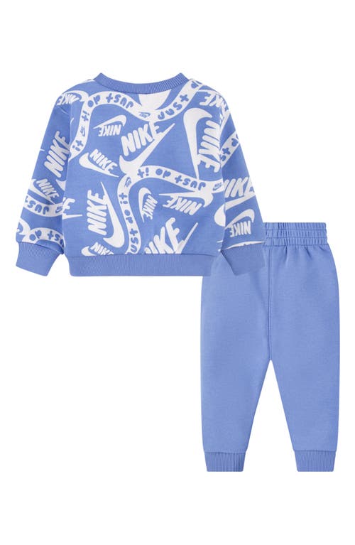Nike Sportswear Club Crewneck Sweatshirt & Joggers Set In Blue
