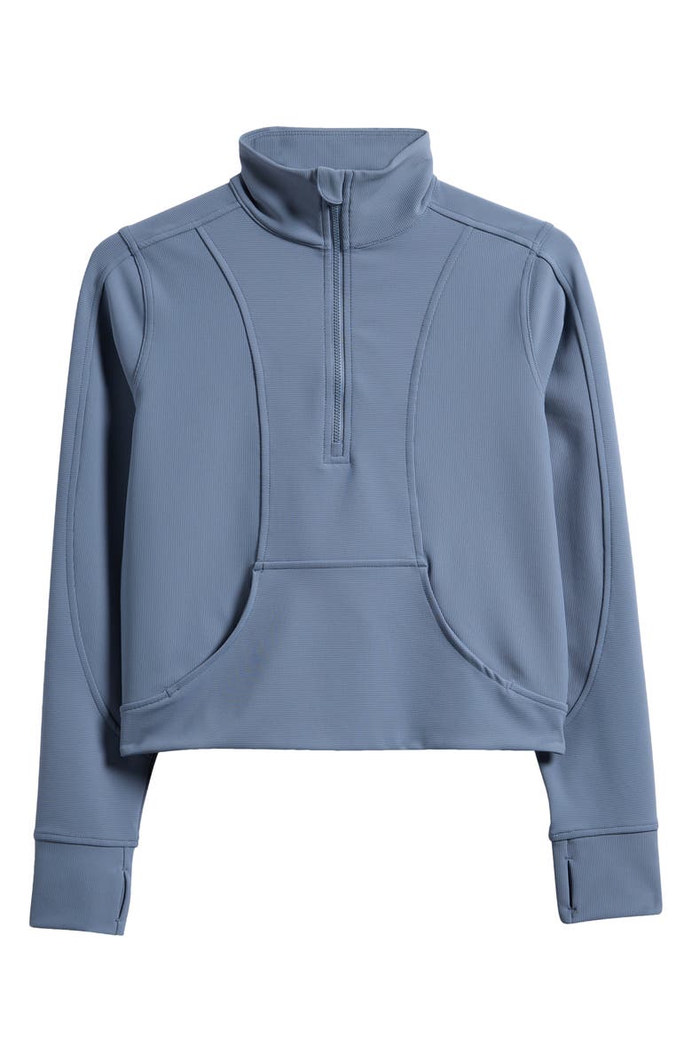 Zella Girl Kids' Luxe Half Zip Rib Pullover, Main, color,