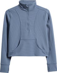 Zella Girl Kids' Luxe Half Zip Rib Pullover
