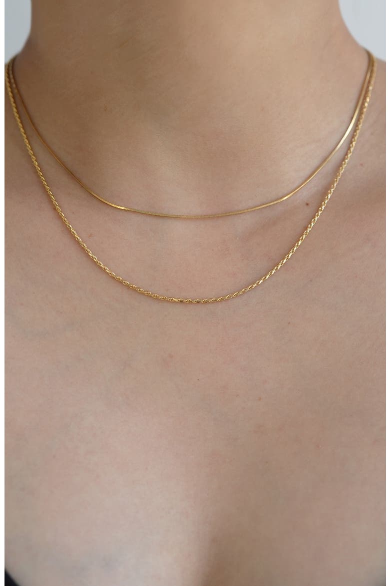 Rope & Serpentine Chain Layered Necklace, Alternate, color, GOLD