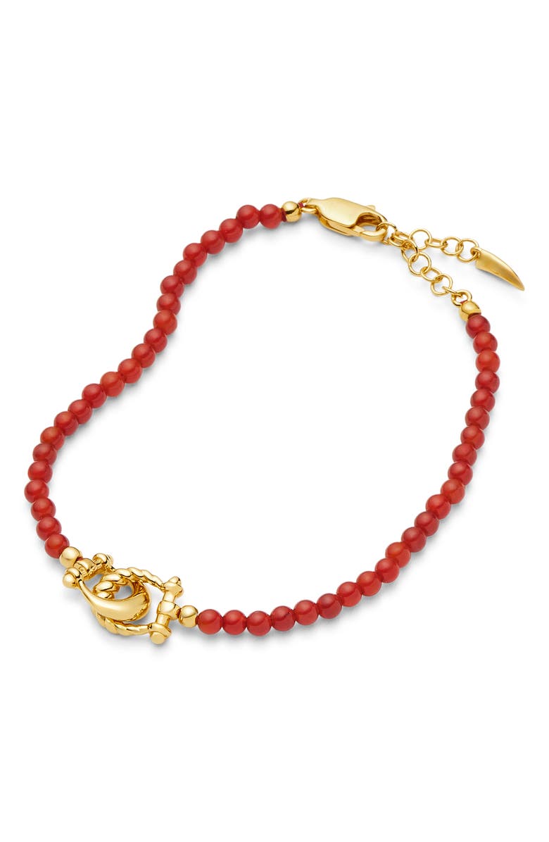 Missoma Lunar Year Horseshoe & Red Onyx Bead Bracelet, Alternate, color, Gold/Red