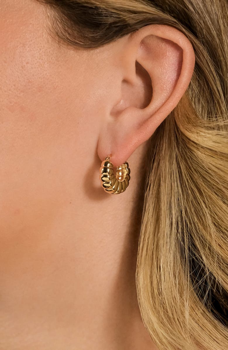 Sterling Forever Lysandra Bubble Hoop Earrings, Alternate, color, Gold