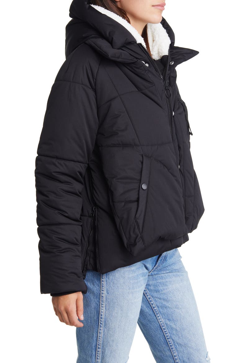 Thermalpuff™ Hooded Utility Puffer Jacket, Alternate, color, BLACK