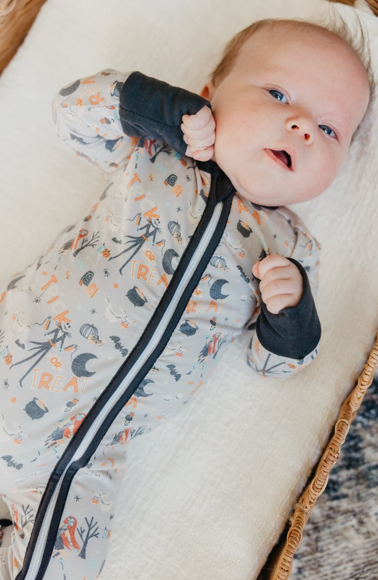 Copper Pearl Nightmare Before Christmas Convertible Zip-Up Footie, Alternate, color, Ntmare Before Xmas