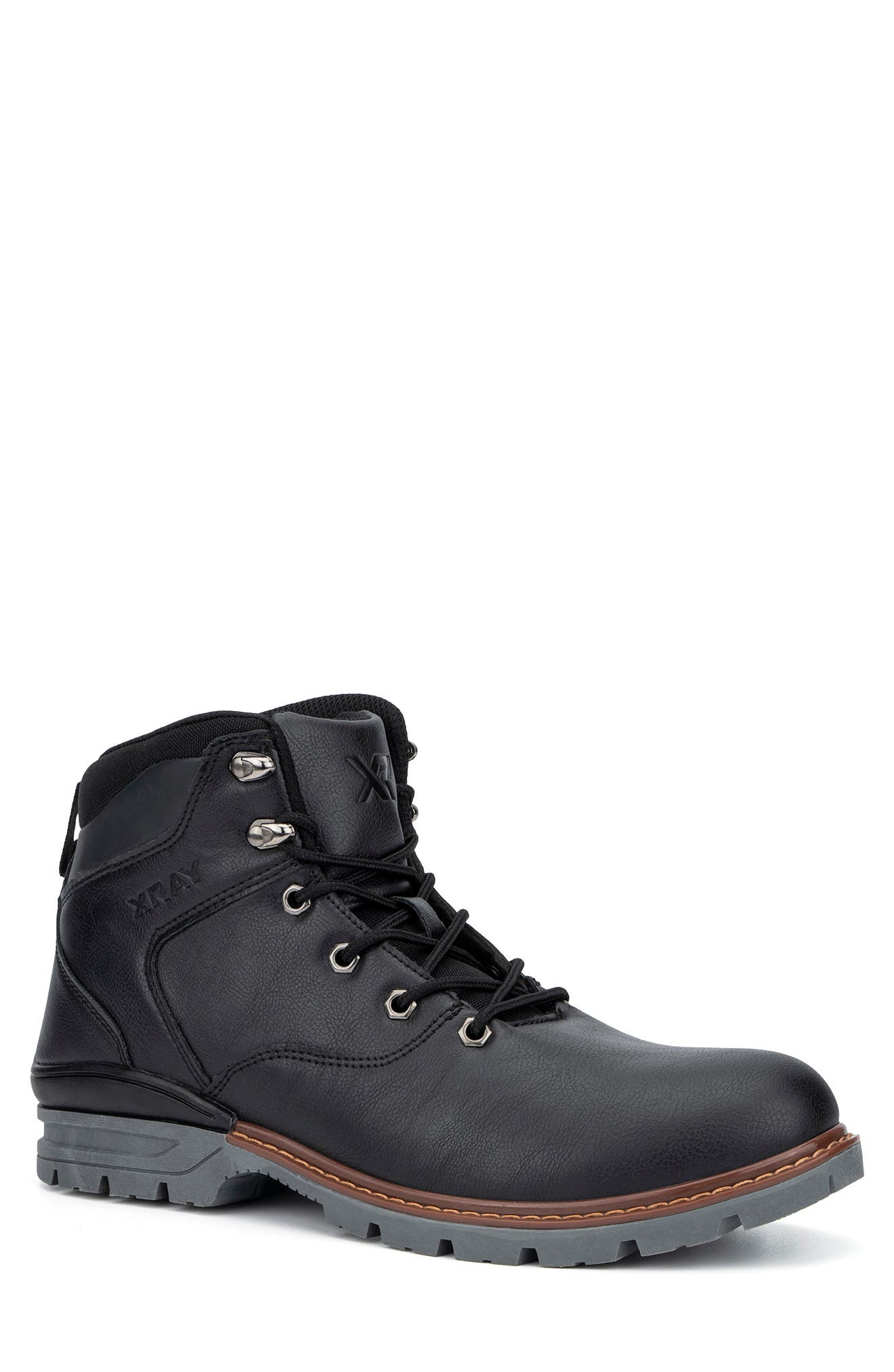 XRAY Black Star Lace-Up Work Boot, Main, color, 