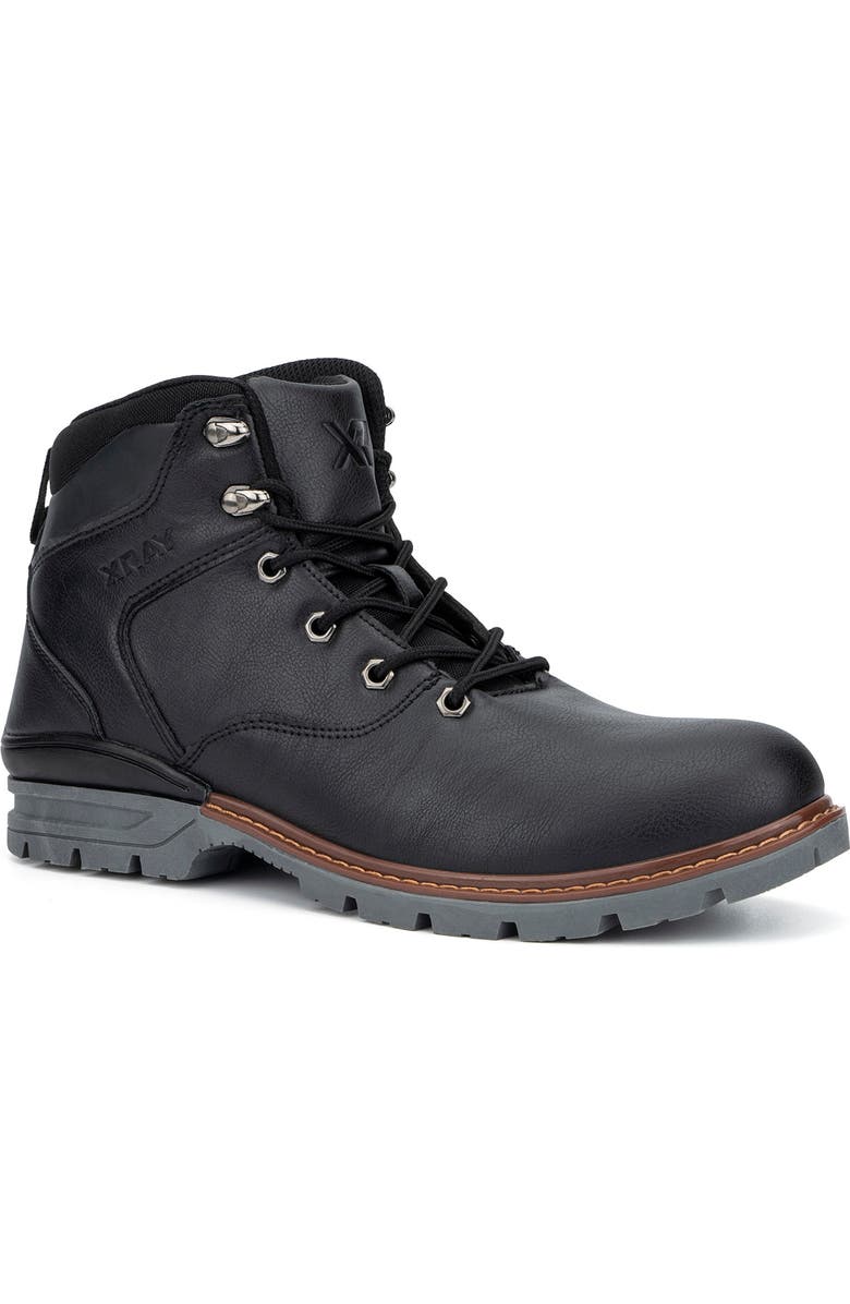 XRAY Black Star Lace-Up Work Boot, Main, color,
