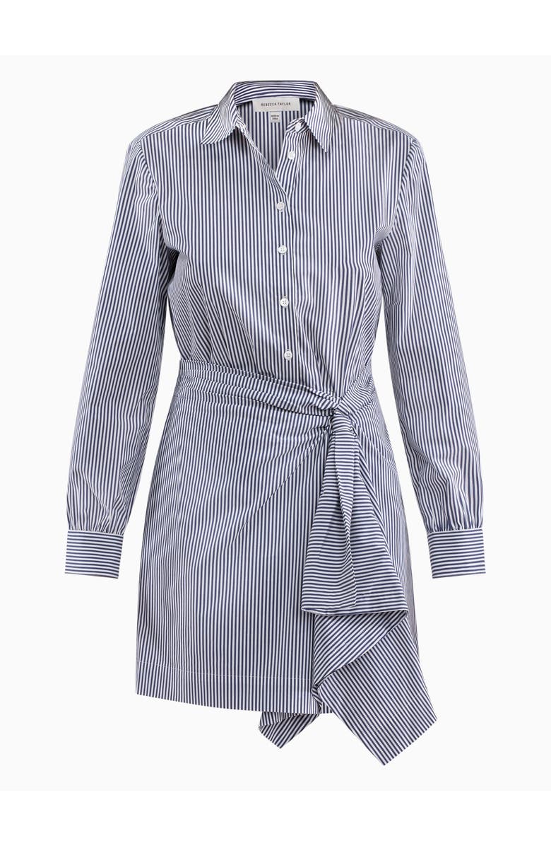 Rebecca Taylor Joselene Poplin Dress, Alternate, color, Navy Stripe