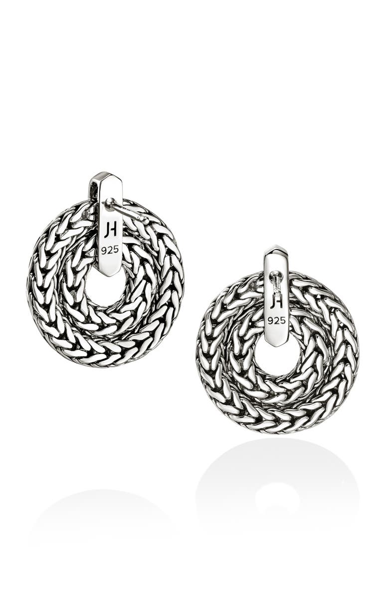 John Hardy Icon Link Frontal Hoop Earrings, Alternate, color, Silver