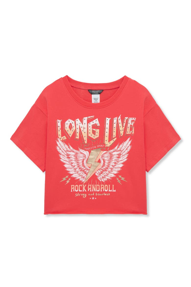 Kids' Rock Star Embellished Cotton Graphic T-Shirt, Main, color, DARK PINK