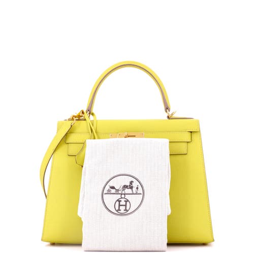 Pre-owned Hermes Hermes Kelly Handbag Yellow Epsom With Gold Hardware 28 In Yellow