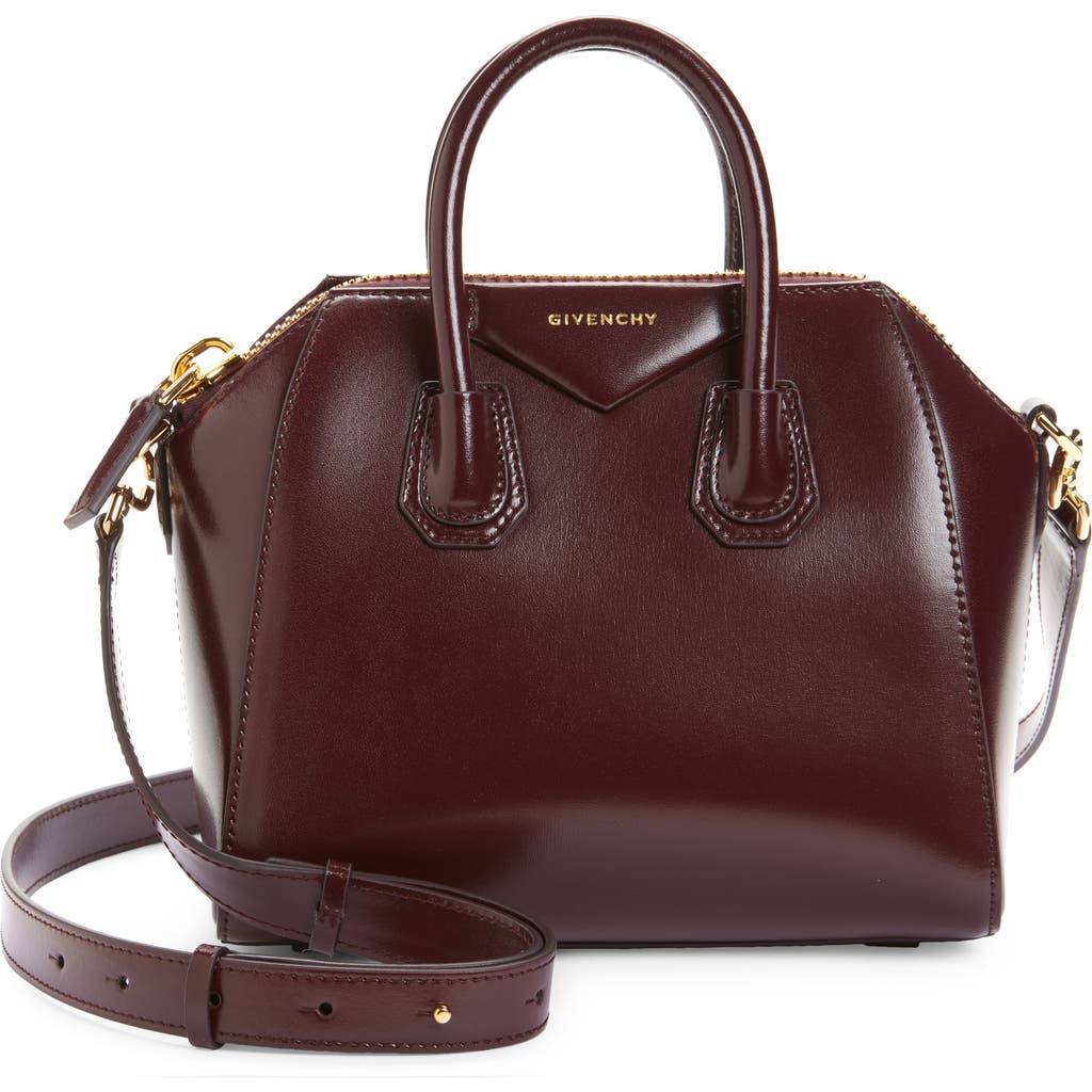 Givenchy Antigona Mini Top Handle Bag In Burgundy