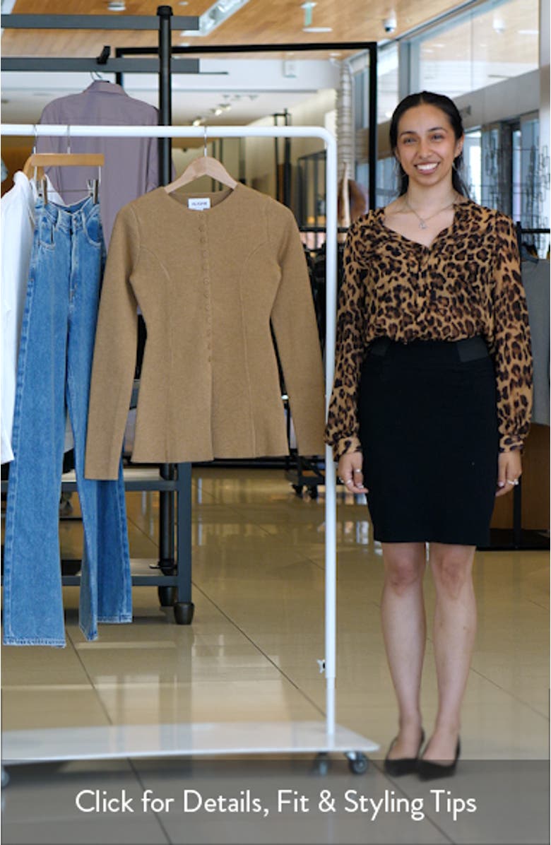 Daphne Split Hem Organic Cotton & Wool Blend Cardigan, sales video thumbnail