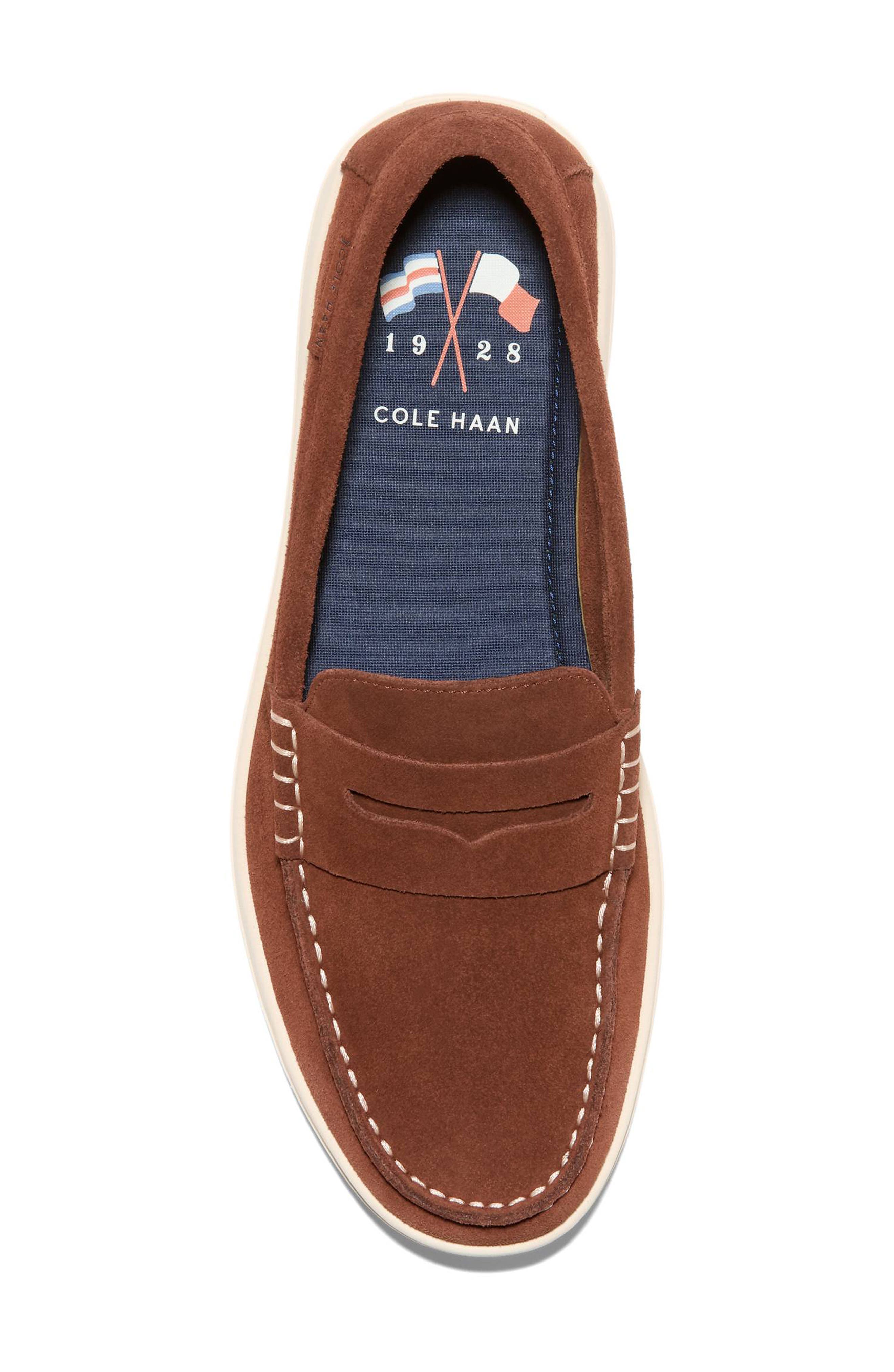 Cole Haan Nantucket Drift Penny Loafer, Alternate, color, Dark Sequoia Suede/ Angora