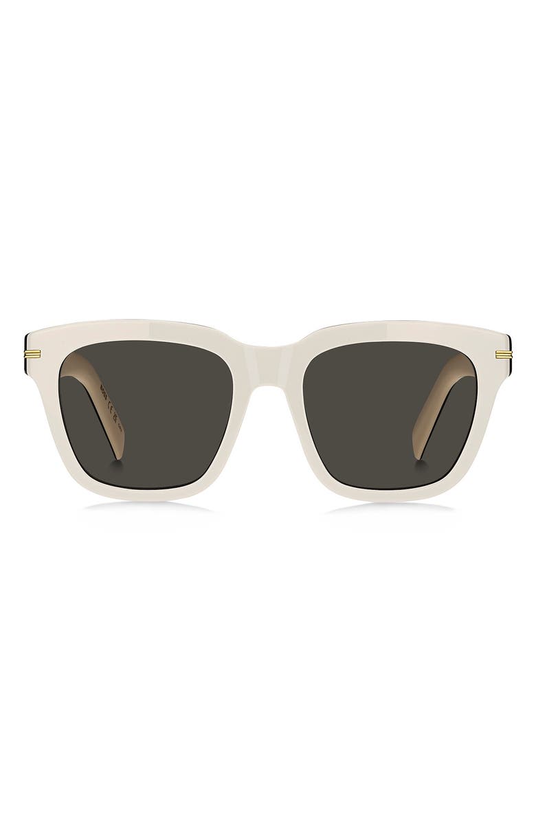 BOSS 52mm Rectangular Sunglasses, Main, color, White Black