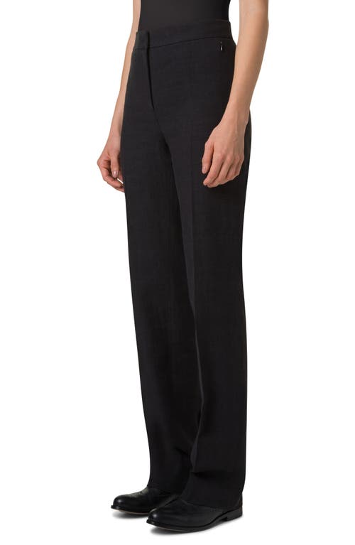 Shop Akris Carl Linen & Wool Blend Pants In Black