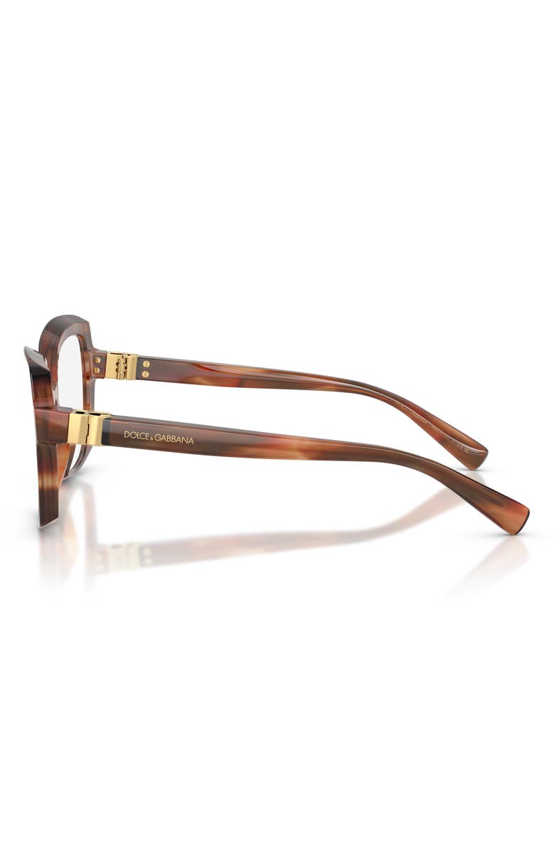 Dolce&Gabbana 55mm Butterfly Optical Glasses, Alternate, color, Striped Brown