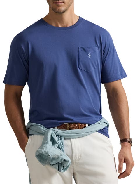 Big 
Tall Classic Fit Jersey Crewneck Pocket Tee
