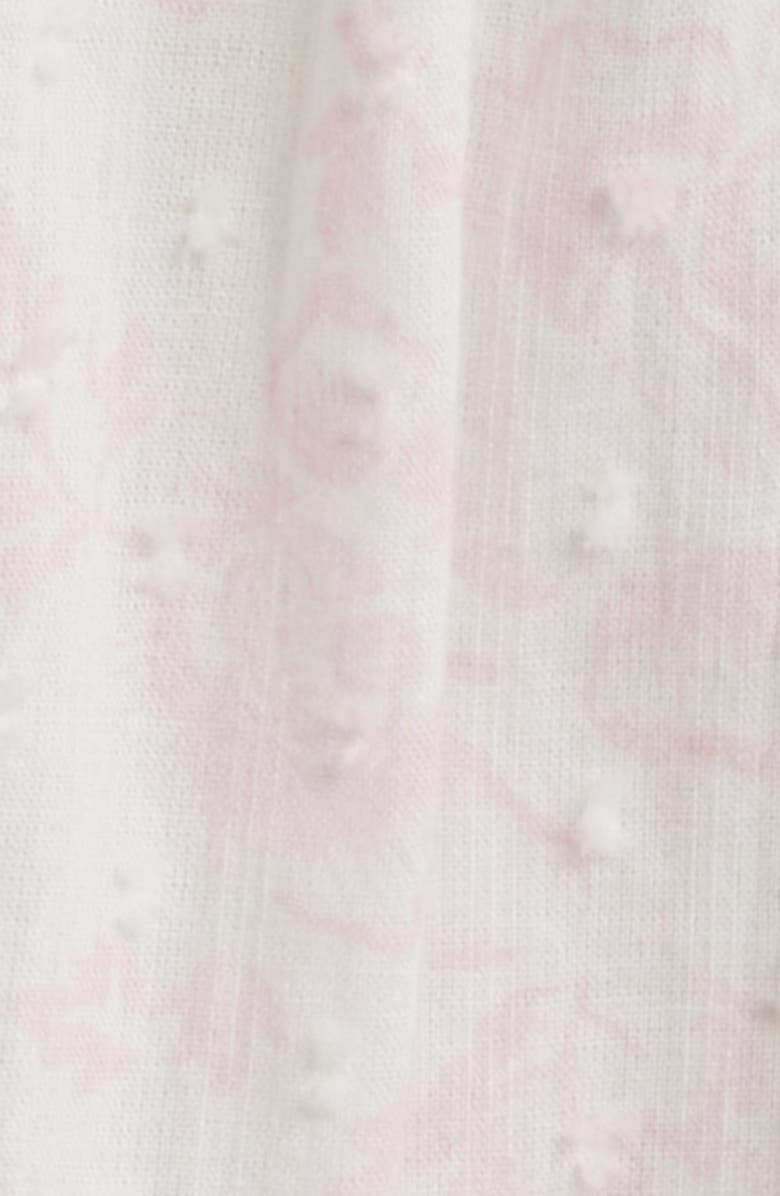 LoveShackFancy Rietta Lace Inset Cotton Button-Up Minidress, Alternate, color, Powder Pink