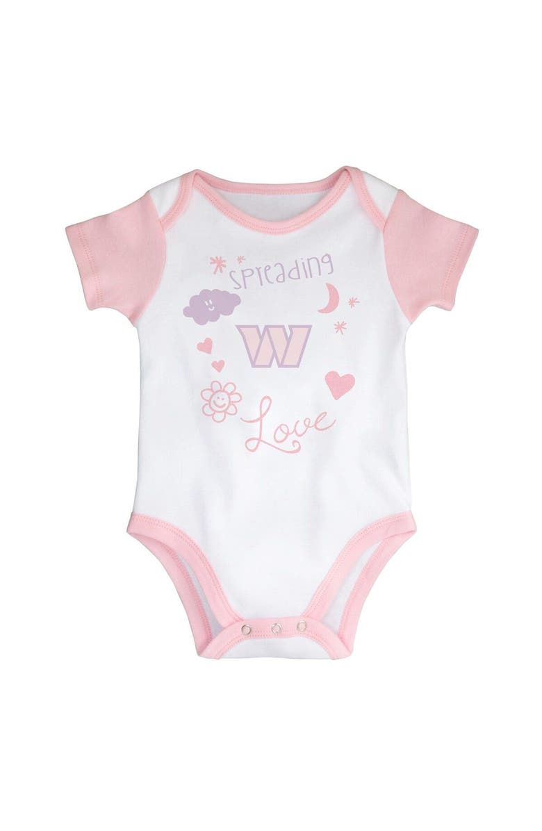 Outerstuff Girls Newborn & Infant White Washington Commanders Spreading Love Bodysuit and Tutu Leggings Set, Alternate, color, White