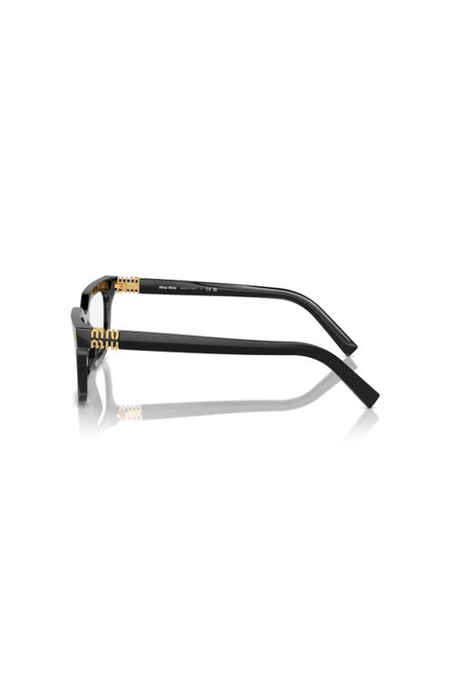 Miu Miu 53mm Rectangle Optical Glasses In Black