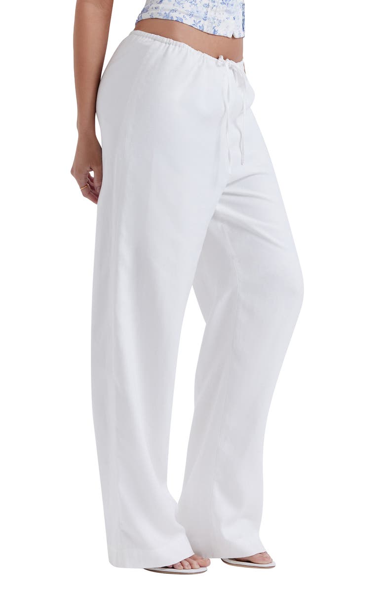 HOUSE OF CB Cleo Drawstring Pants, Alternate, color, White