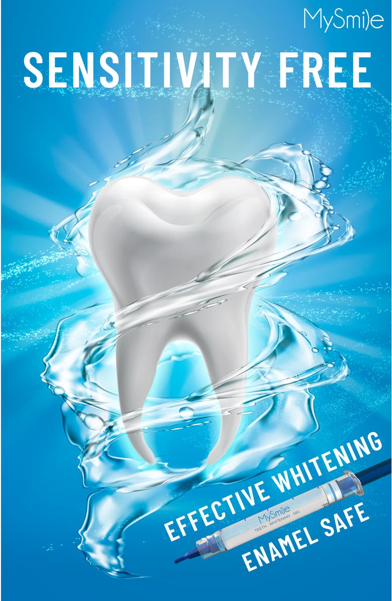 MySmile Teeth Whitening Kit with 5 LED Light, 18% CP Gel, Alternate, color, Blue