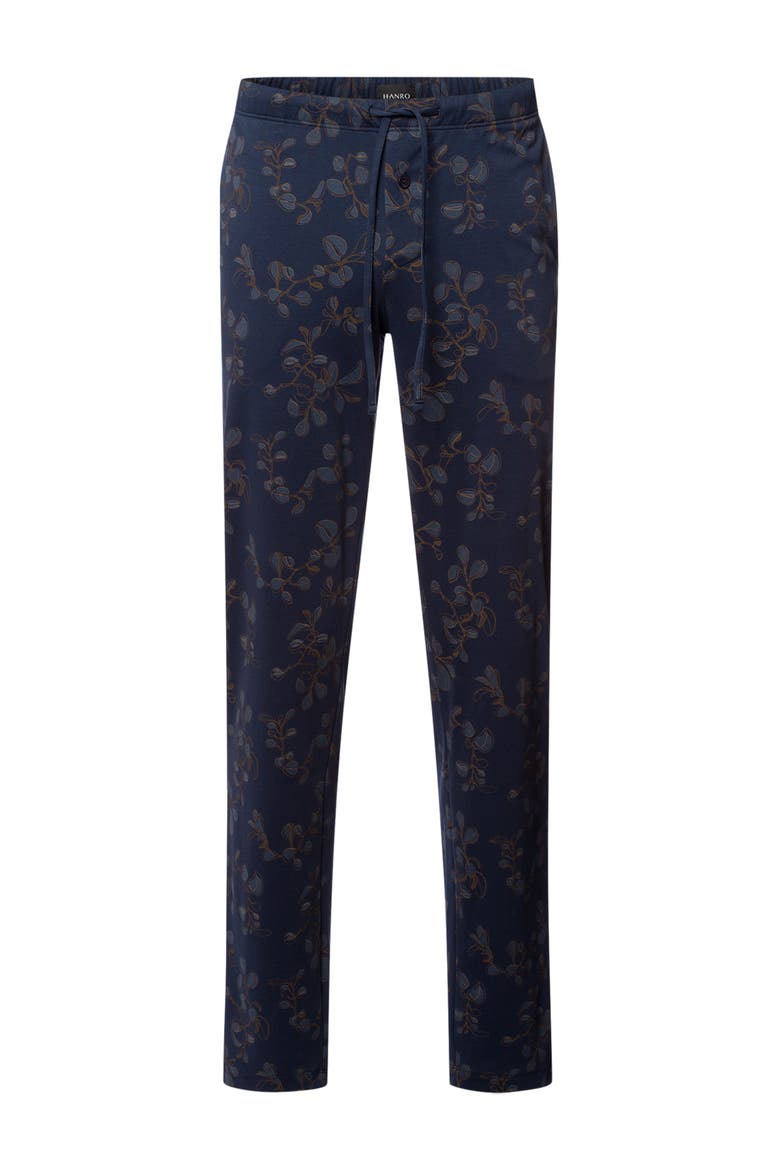 Night And Day Cotton Drawstring Pajama Pants, Main, color, Navy Ink Leaves