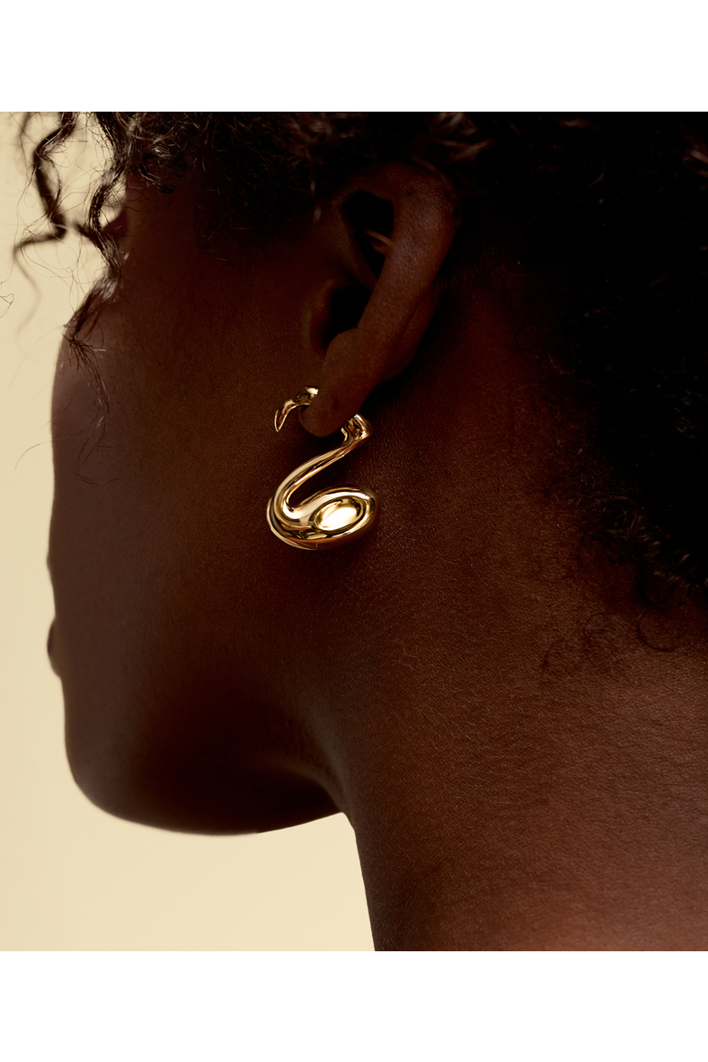 Flamingo Earrings, Alternate, color, Gold