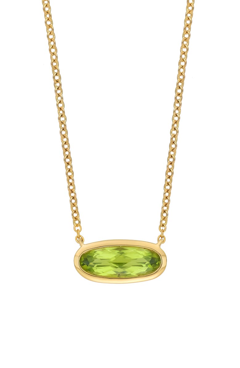 Bony Levy 14K Gold Peridot Oval Pendant Necklace, Main, color, 
