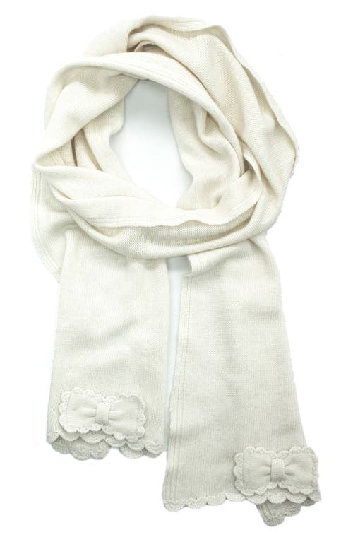 Portolano Scalloped Edge Scarf In White