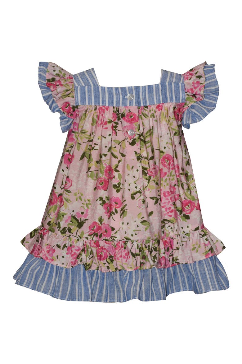 Kids' Mixed Print Flutter Sleeve Dress, Alternate, color, PINK