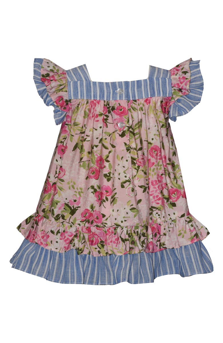 Iris & Ivy Kids' Mixed Print Flutter Sleeve Dress, Alternate, color, Pink