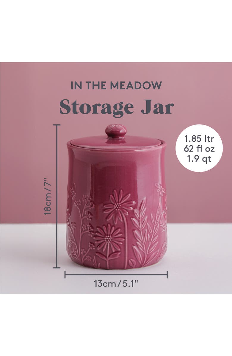 MASON CASH In The Meadow Medium Storage Crock, 7" x 5", Alternate, color, Purple