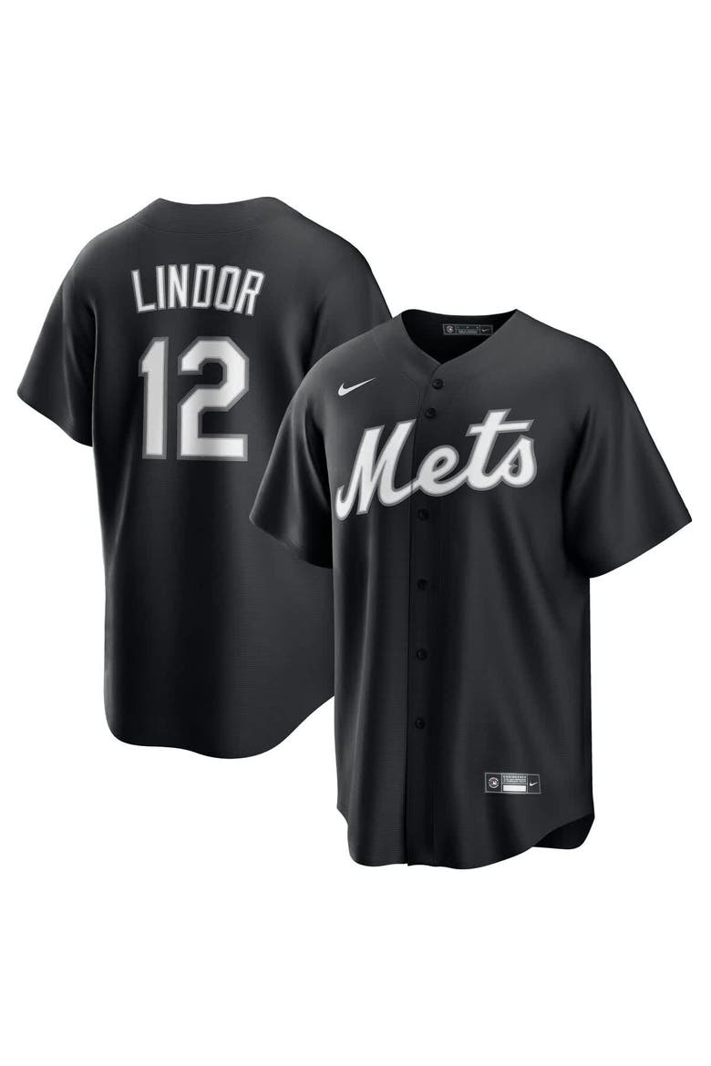 Men's Nike Francisco Lindor Black New York Mets Replica Player