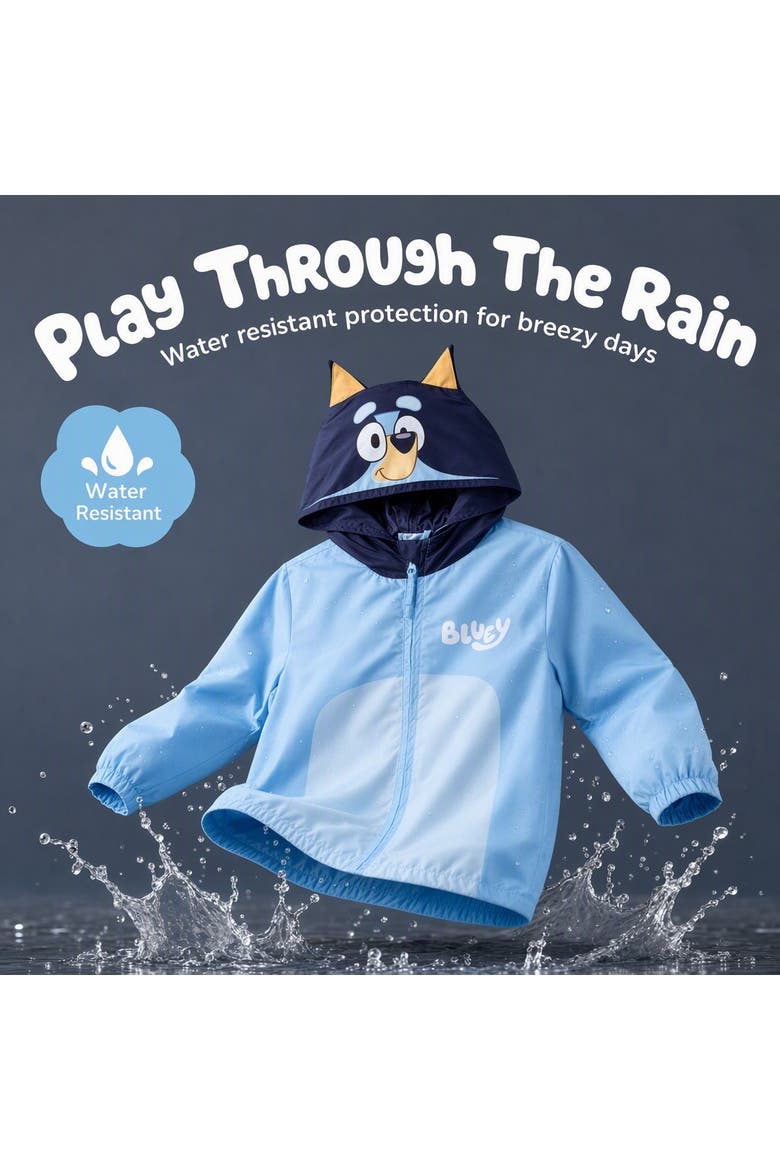 Hooded Windbreaker Jacket, Alternate, color, Bluey Light Blue